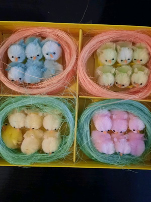 Easter set 4 nests with 6 chicks new
