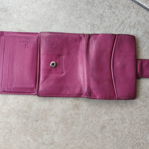 Leather wallet CG used, pink with some wear