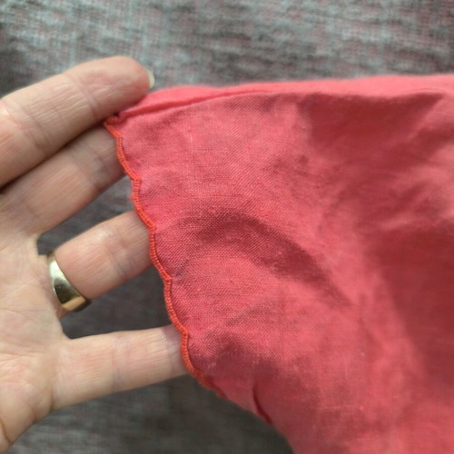 Linen shirt with embroidery like new, size M-L, red/coral