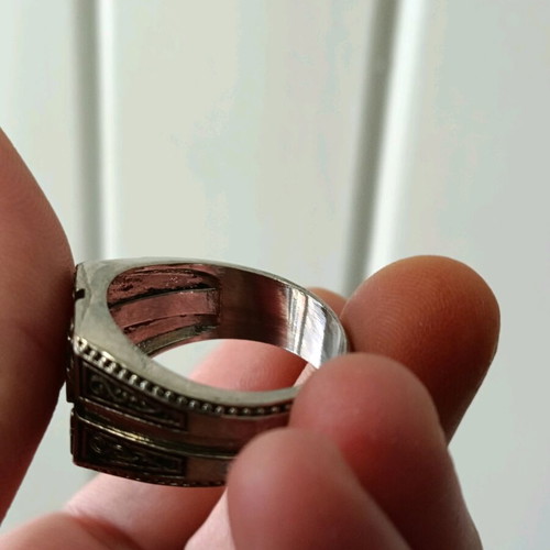 Men's stainless steel embossed ring with cross size 22 new