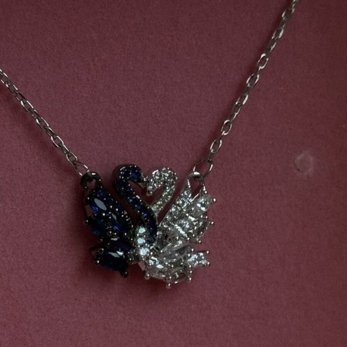 Swarovski black and silver swan necklace