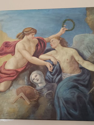 Oil painting with mythological scene used, 92x62 cm canvas