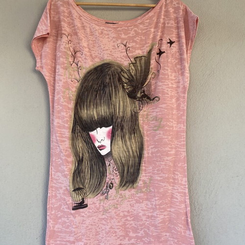 Easy Wear pink t-shirt like new, woman design, M/L