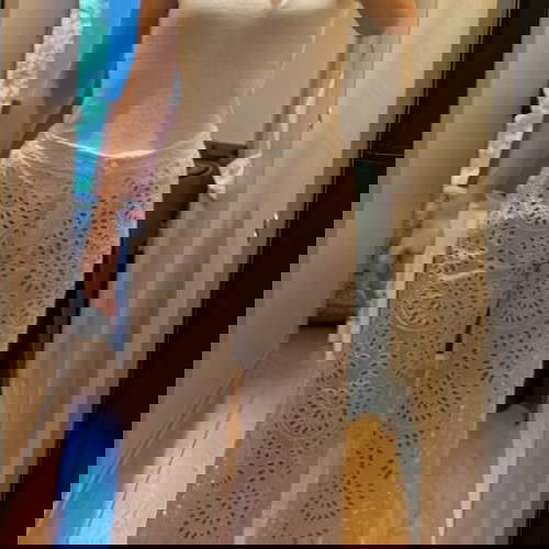 Παντελόνι Zini broderie άσπρο καινούργιο, μέγεθος L