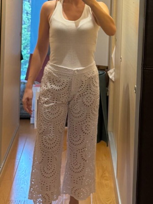 Παντελόνι Zini broderie άσπρο καινούργιο, μέγεθος L