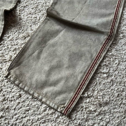Vintage Met wide pants with waxed fabric, new, size L