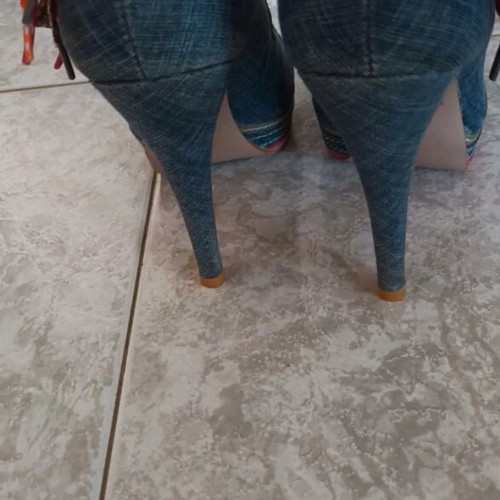 CafeNoir denim high-heeled pumps size 37 like new