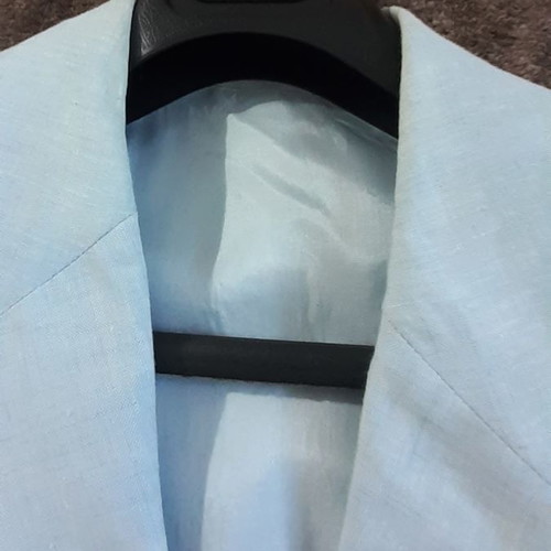Berto Lucci men's light blue linen suit size M used
