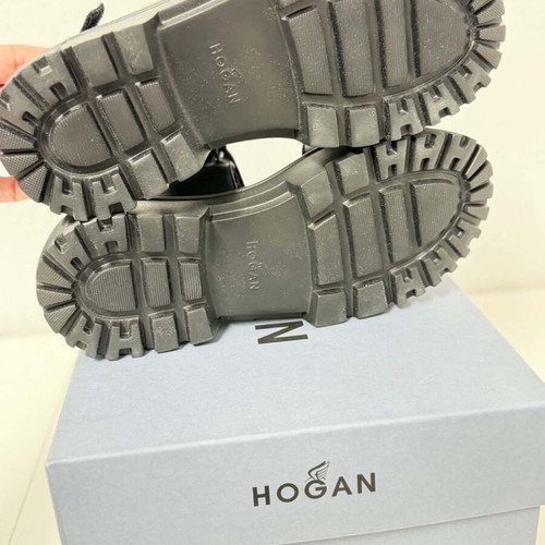 Hogan platform sandals new, black with chunky lug sole