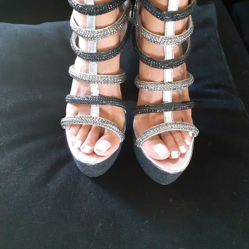 Women's sandals with glitter and strass, handmade design, made to order