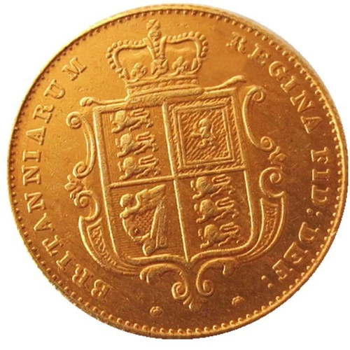Half English Pound Coin 24K Gold Plated Victoria Head New