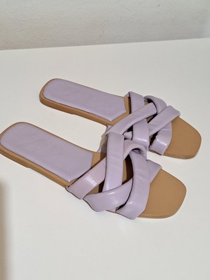Zara women's leather sandals lilac size 36 new