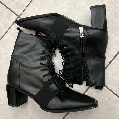 Wall Street women's ankle boots size 40, genuine leather like new, black