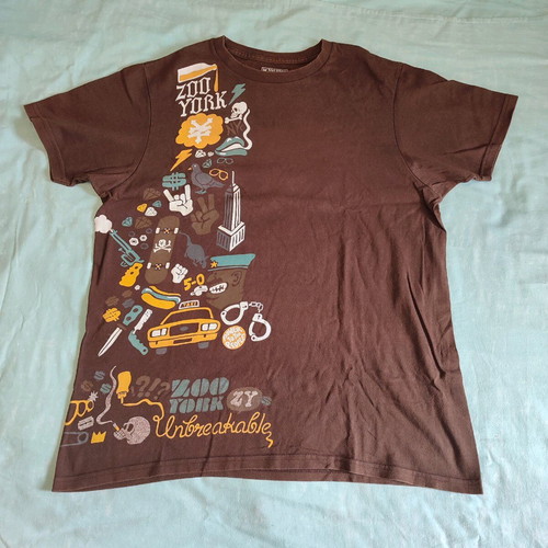 T-shirt Zoo York 00s genuine used, size Large, brown