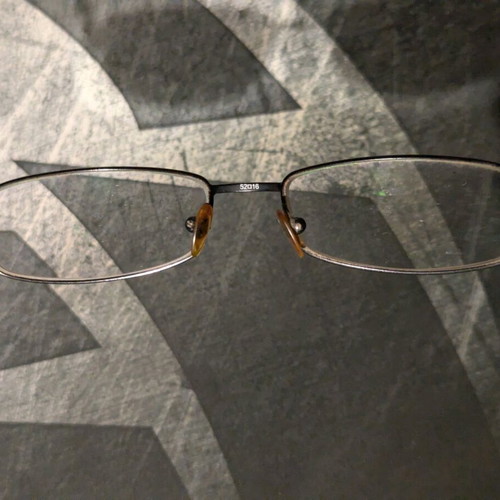 Emporio Armani used eyeglasses with case and cleaning cloths black orange