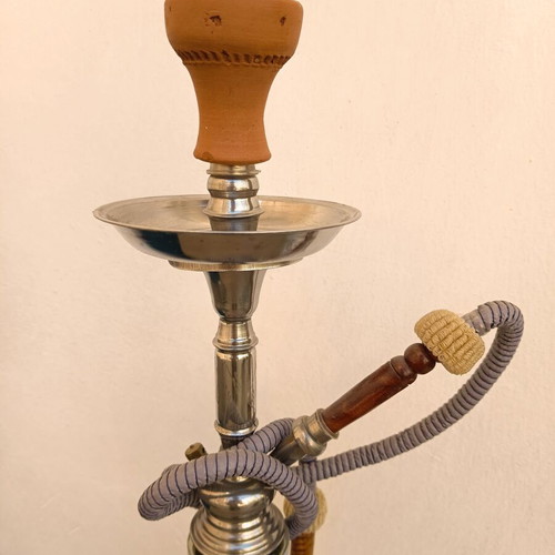 Egyptian Shisha 54cm Blue Glass Base Complete Setup used