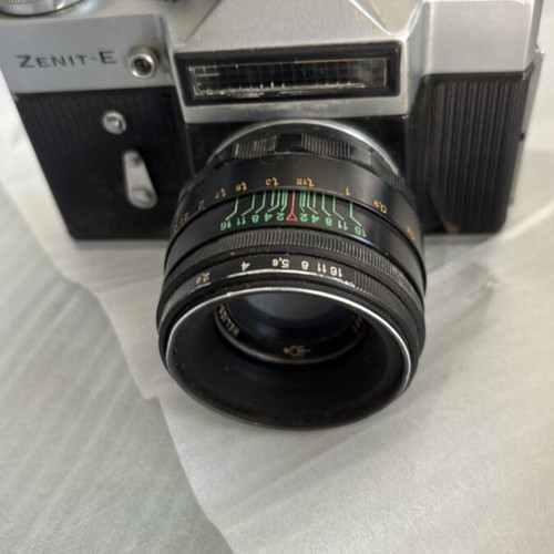 Zenit-E 35mm film SLR camera used, Helios Soviet vintage classic