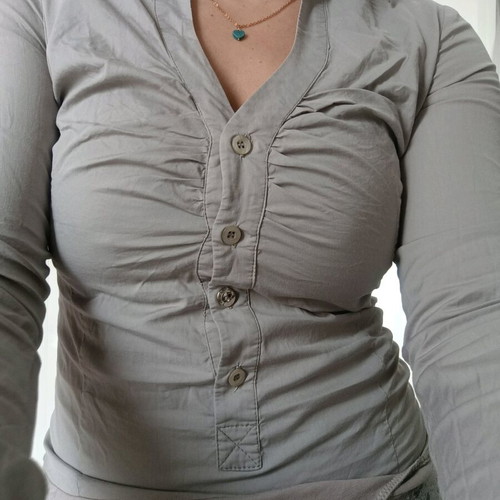 Toi&Moi beige shirt bodysuit S-M like new, cotton blend