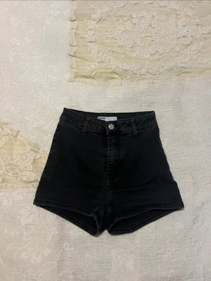 Bershka black high-waisted shorts