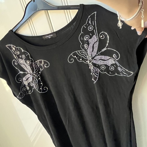Smiton women's t-shirts with butterfly design like new, sizes S and M