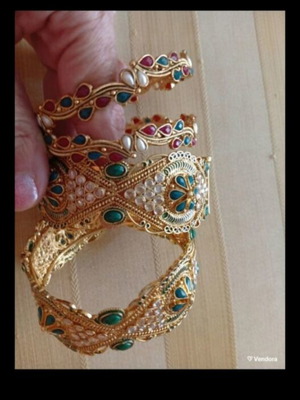 Bracelets vintage set with colorful stones, like new