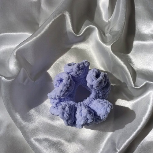 Scrunchie purple handmade fluffy new