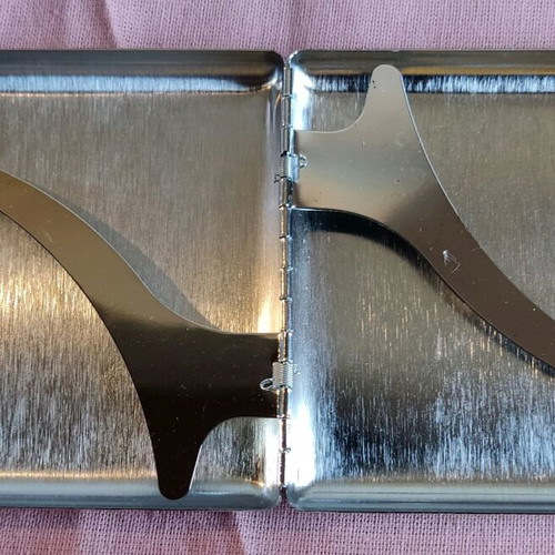Metal cigarette case silver color new