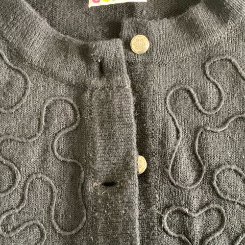 Vintage Black Knitted Coral Cardigan used, size L