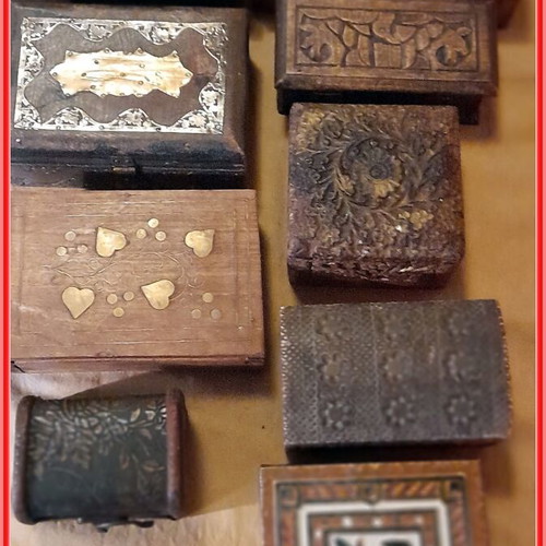 Wooden boxes used, set of nine