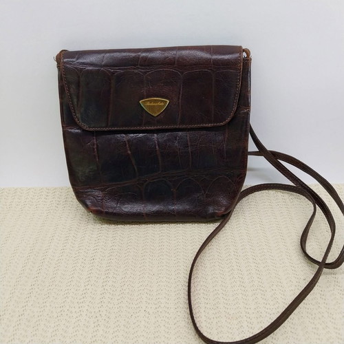Bodenschatz vintage brown embossed leather women's shoulder bag