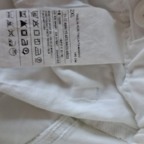 Benetton fitted pants white like new for 12 years old girls