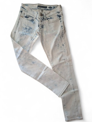 Miss Sixty Y2K Vintage Acid Wash Slim Jeans like new, white and turquoise