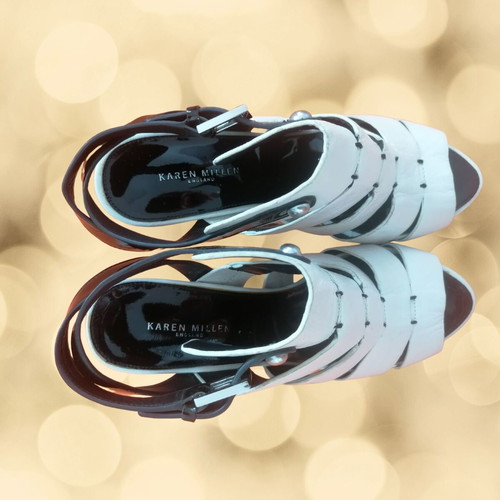 Karen Millen leather pumps used, black and white, size 37 EU