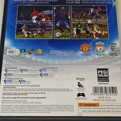 Pro Evolution Soccer 2009 PC DVD used with Lionel Messi