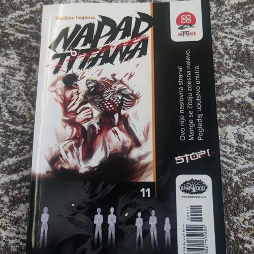 Attack on Titan Volume 11 book in Serbian new