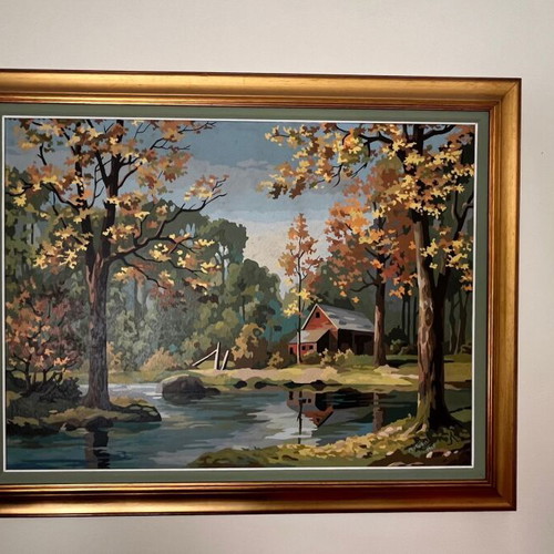 Colour by Numbers painting with frame like new