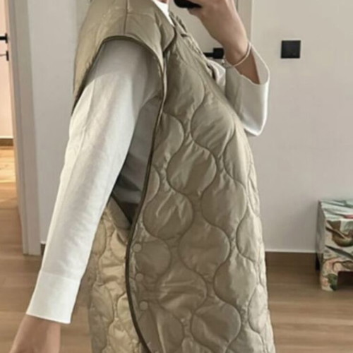 H&M Sleeveless Quilted Oversized XS/S Vest Like New Green
