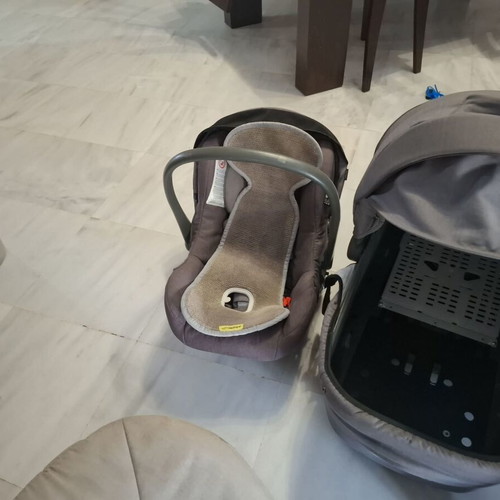 Inglesina stroller 3-in-1 used with car seat, footmuff, and music relax