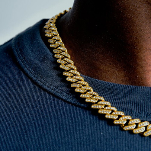 Frozen Cuban Chain 12mm 50cm 18K Gold Used