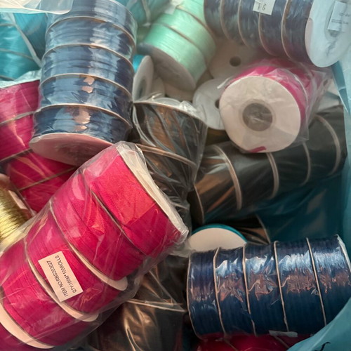 Satin ribbons new, 3mm x 100m, 100 spools, double-sided