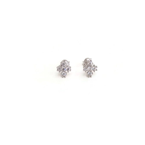 Silver cross earrings new with white zircon 925°