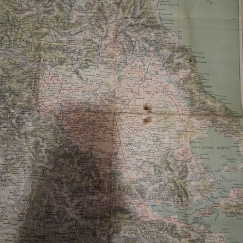 Historical map of Thessaly Sterea Greece used, 1924