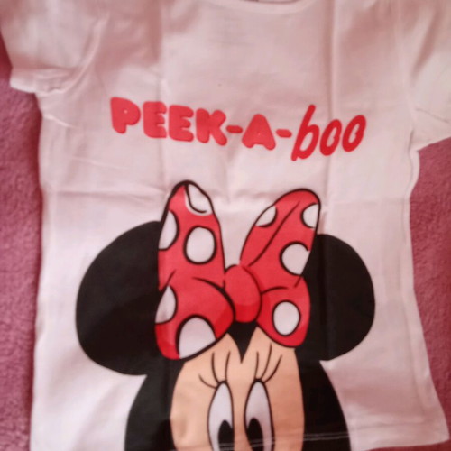 Minnie Disney blouse like new for ages 2-4, white and pink
