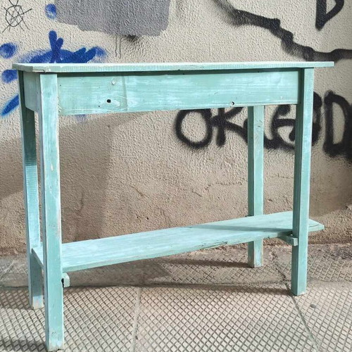 Πάγκος λαϊκή κονσόλα μεταχειρισμένη από μασίφ ξυλεία με παλιά πατίνα