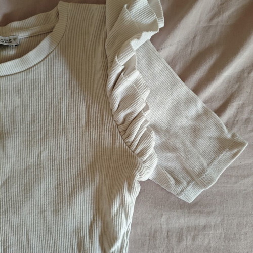 White bodysuit with puff sleeves Zara size S like new