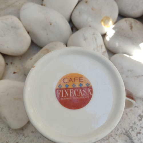 Finecasa Lifestyle ceramic coffee mug with retro Cafe design