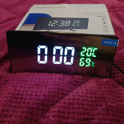 Digital LED Table Clock new with temperature and humidity display