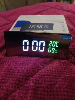 Digital LED Table Clock new with temperature and humidity display