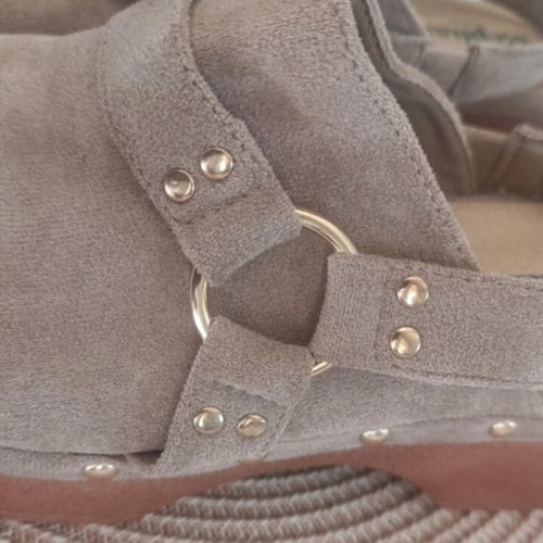 Stephan Paris suede clogs platforms size 38, beige taupe