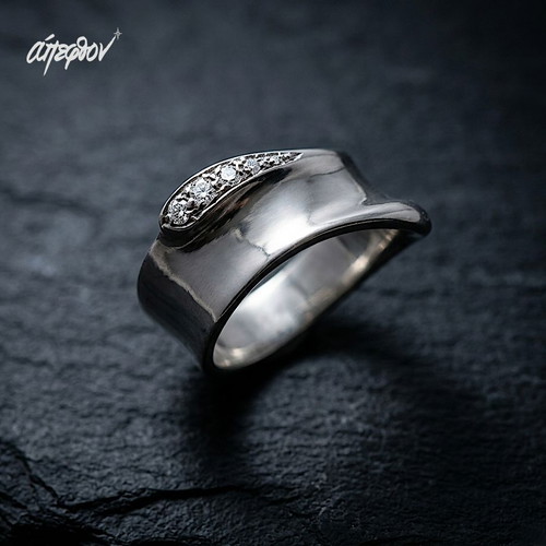Adagio 925 Silver Ring with White Zircon, New